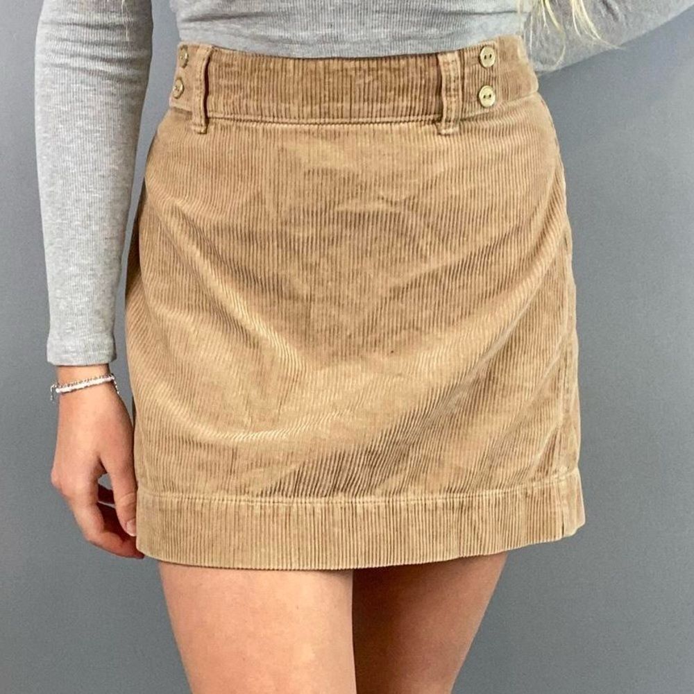 Ann Taylor LOFT Corduroy Mustard Yellow Mini Skirt,‎ Size 6